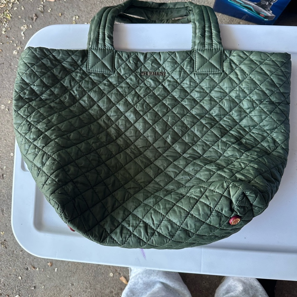 MZ Wallace Green Quilted Shoulder Bag with Classic Design